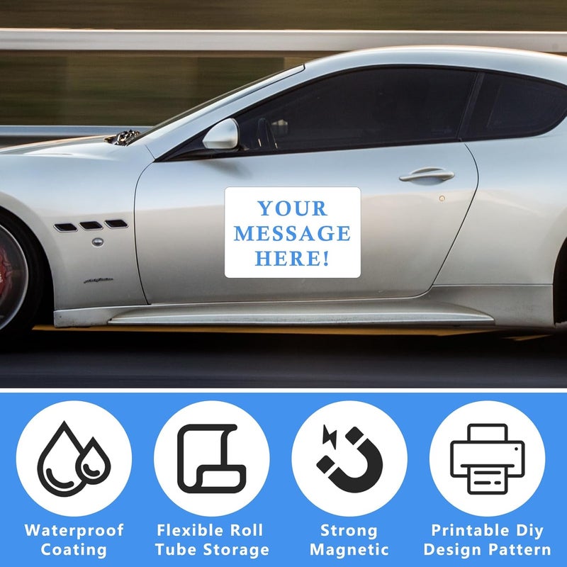 AzReference 2 Pack Blank Car Magnets, 18" x 12" Car Door Magnets Signs, Rounded Corners Magnetic Vehicle Sign for Car to Advertise Business and Cover Company Logo, Prevent Car Scratches & Dents - Image 3